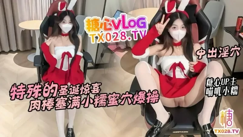 喵叽小糯  性感邻居圣诞节兔女郎套装上门挨操，撅起翘臀骚逼被鸡巴抽插内射-百宝袋